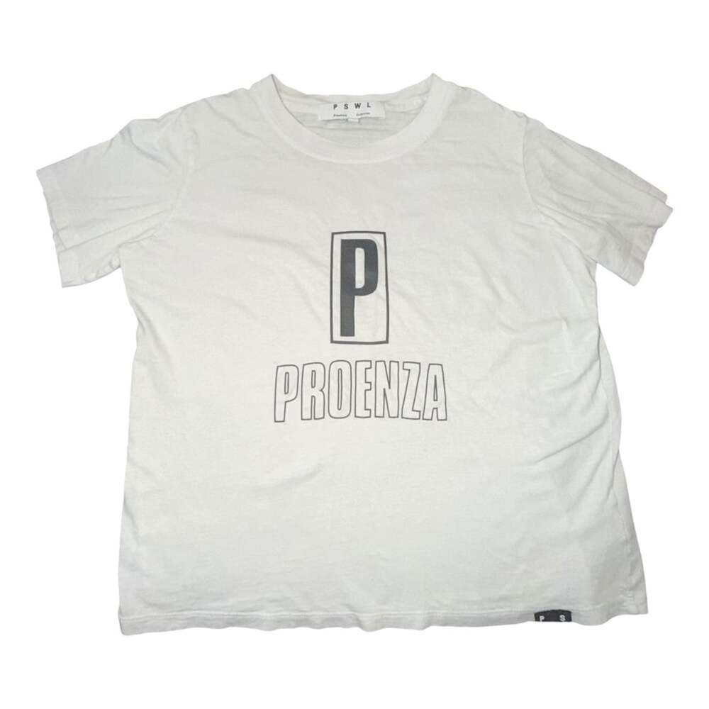 Proenza Schouler PSWL Flag T-Shirt White Graphic Tee Size S